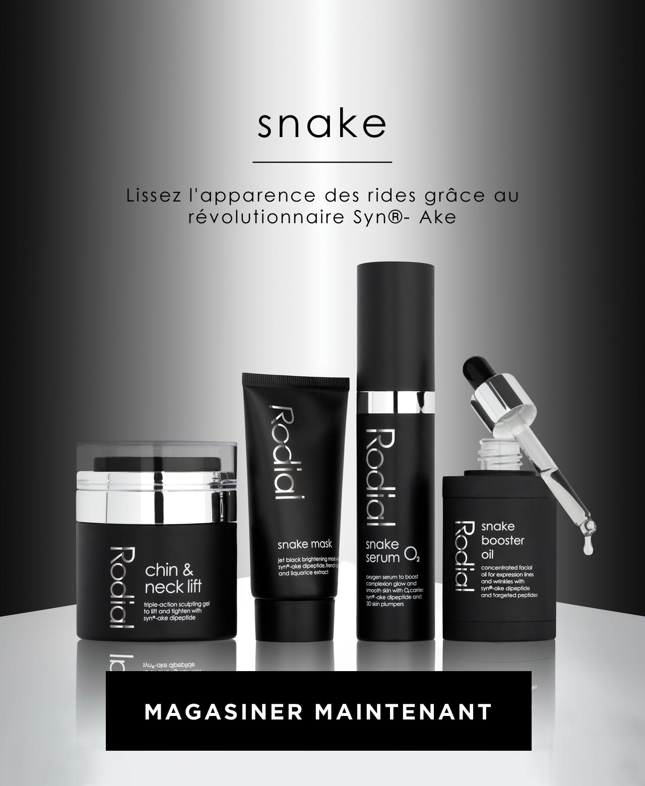 Snake Lissez l'apparance des rides grâce au révolutionnaire Syn-Ake