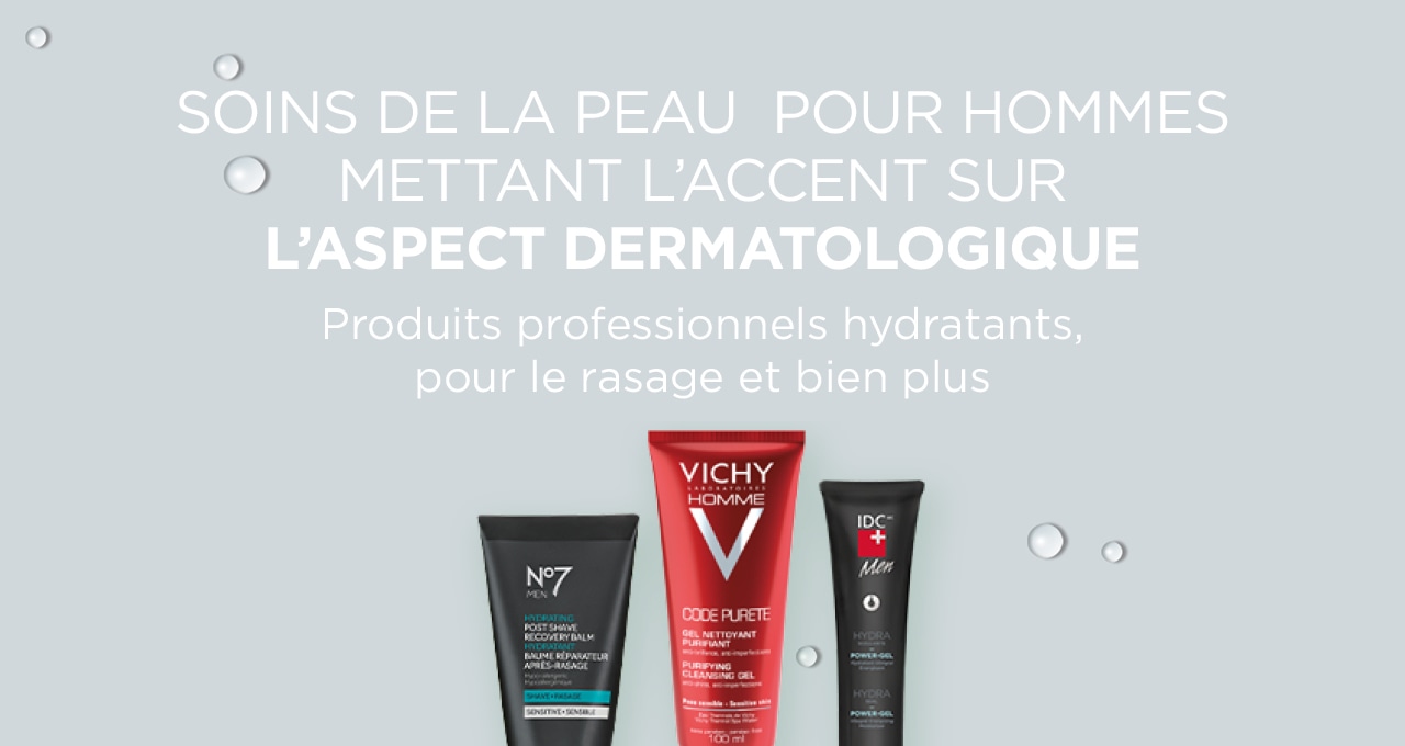 Soins de la peau pour hommes mettant l'accent sur l'aspect dermatologique