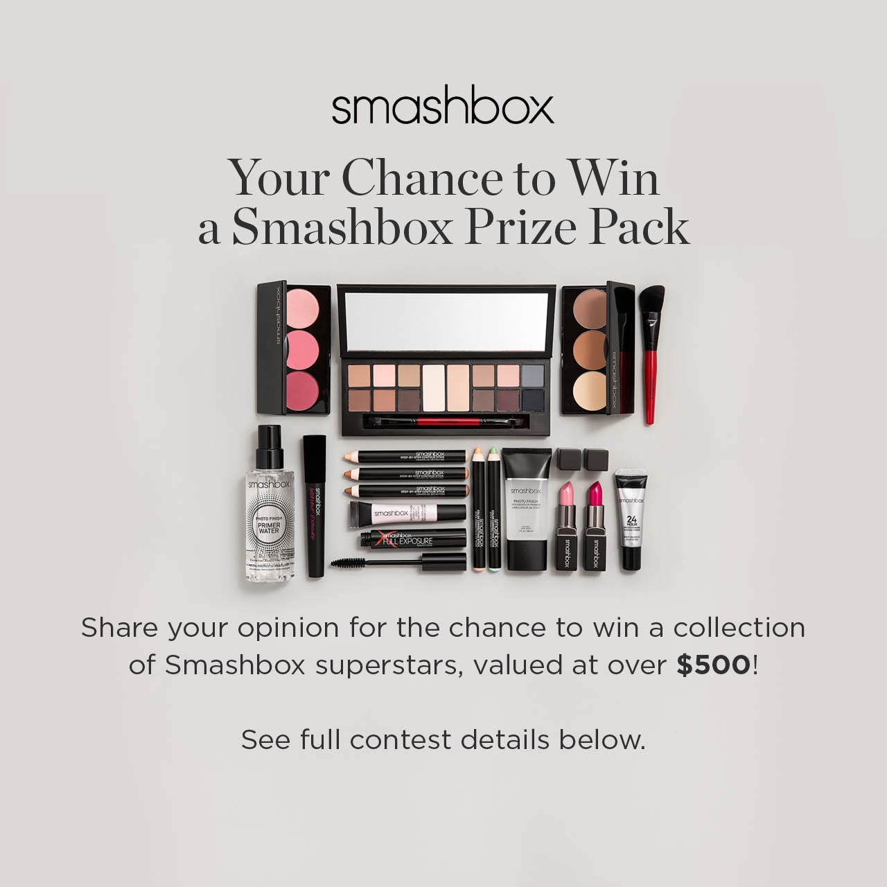 Your chance to win a Smashbox prize pack valued over $500