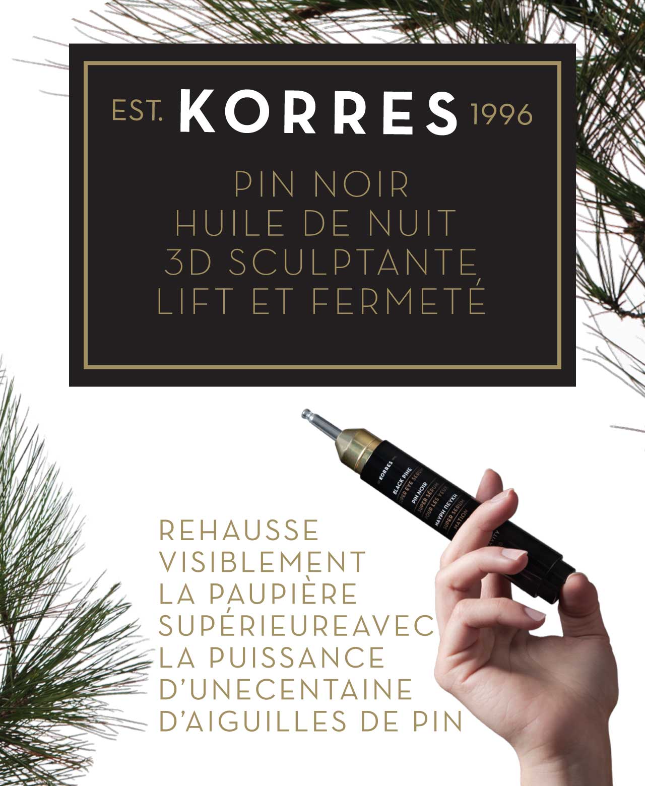 Korres Pin Noir Huile de nuit 3D sculptante lift et fermeté